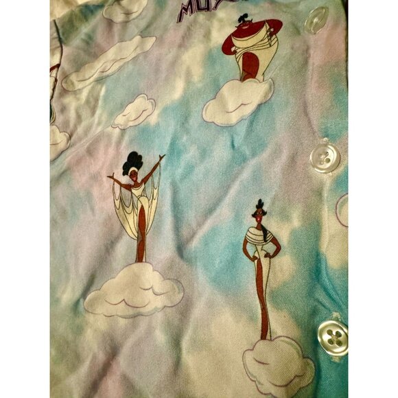 L Juniors Disney Muses Button Tie Shirt Hercules 90s Cartoon Movie Our Universe - Picture 5 of 7
